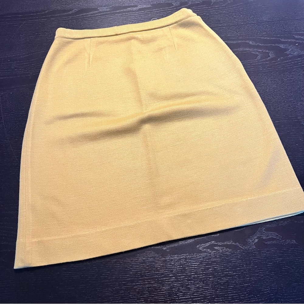 Vintage Yellow Knit Midi Skirt